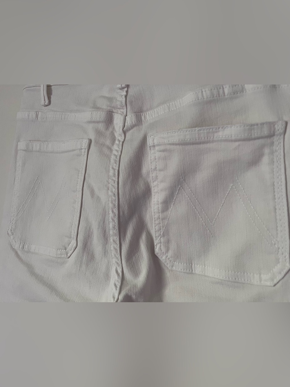 MOTHER The Hustler Patch Pocket Flood Jeans Cream Puffs Off-White Flare 28 - Picture 12 of 12